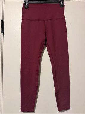 Ladies High-Waist Burgundy Leggings